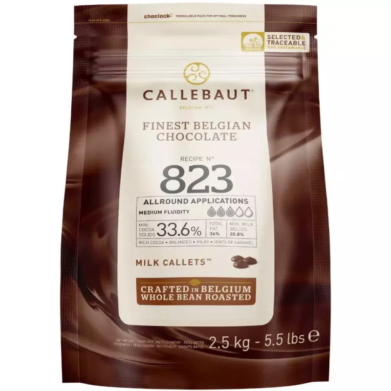 Chocolat au lait de couverture Callebaut 823 - 2,5 kg