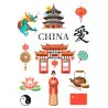Kit de decoración de objetos comestibles temáticos de China