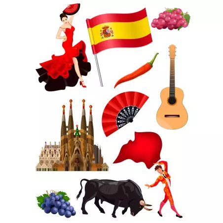 Kit de décoration objets comestibles thème Espagne