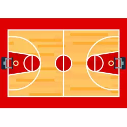 Rectangular food printing basketball court