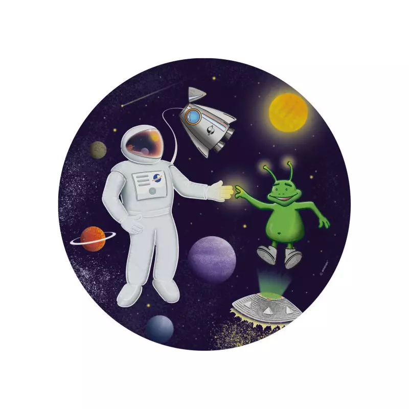 Astronaut and galaxy plates 23 cm -x8