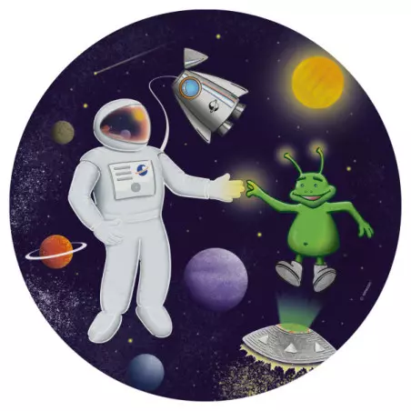 Astronaut and galaxy plates 23 cm -x8