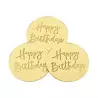 10 Gold acrylic mini discs HAPPY BIRTHDAY cupcakes
