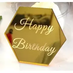 Mini hexágonos acrílicos o Happy birthday x10