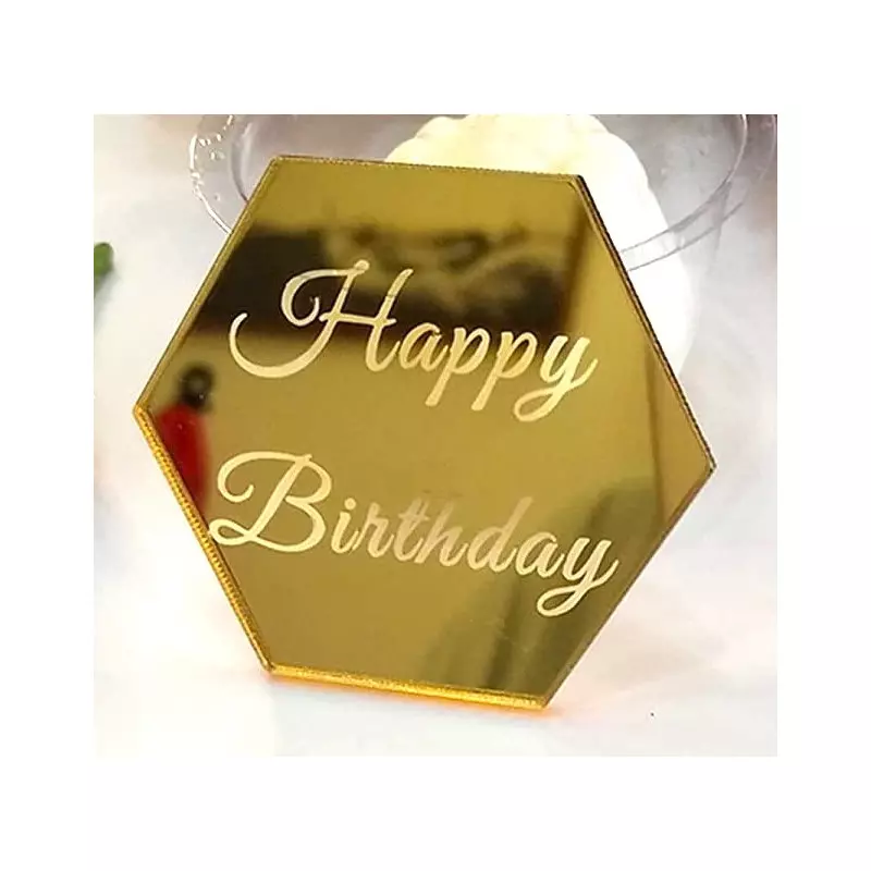 Mini hexágonos acrílicos o Happy birthday x10