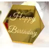 10 Mini hexagones acrylique or Happy birthday cupcakes