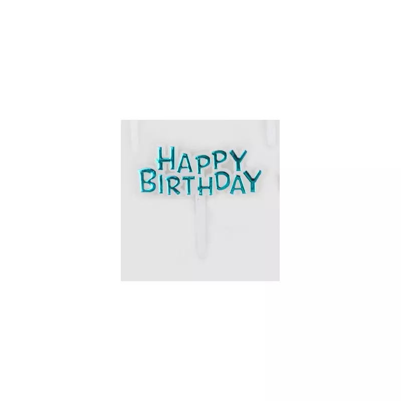 Feliz cumpleaños cupcake toppers azul x10