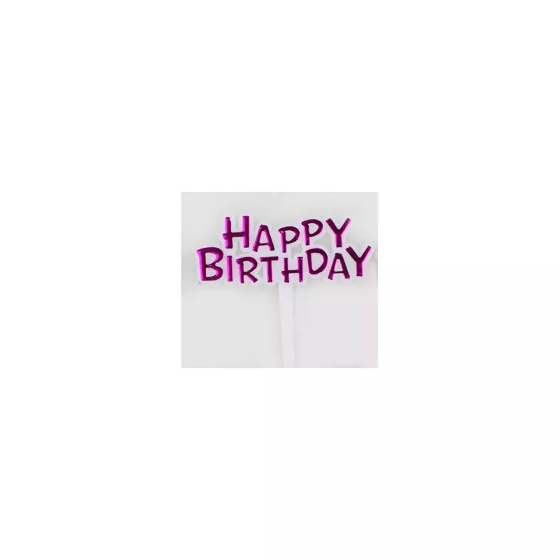 Happy birthday pink cupcake toppers x10