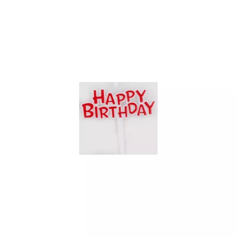 Happy birthday cupcake toppers red x10