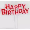 Happy birthday cupcake toppers red x10