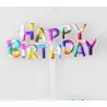 Feliz cumpleaños cupcake toppers multicolores x10
