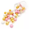 Happy Sprinkles XXL bolas de chocolate blanco, rosa y dorado 130g