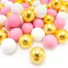 Happy Sprinkles XXL white, pink and gold chocolate beads 130g