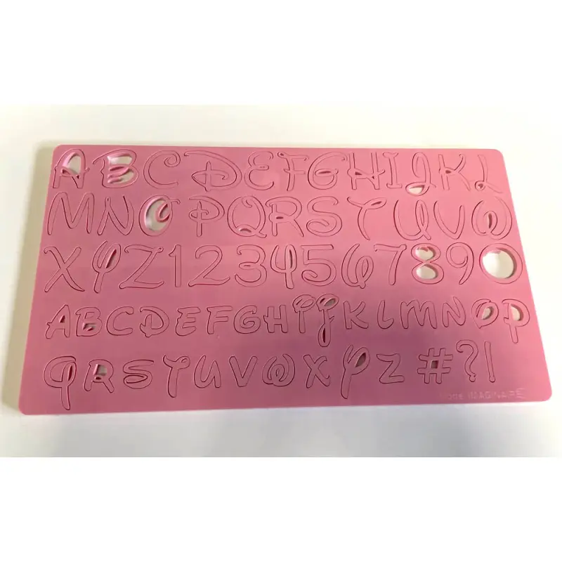 Lot 150 Moules Alphabet Chiffres Pâtisserie - Tampons Biscuits Lettres Et Ponctuation Rose