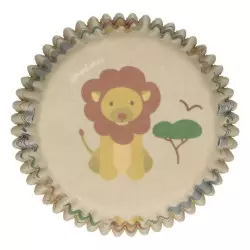 Fundas para cupcakes de animales safari x48