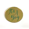 10 Gold acrylic mini discs IT'S A BOY baby shower boy