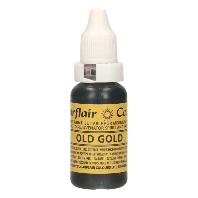 Colorant alimentaire liquide vieux or Sugarflair 14 ml - Plante Gateau
