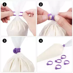 Elastic ties for pastry bags x12