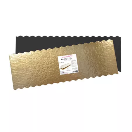 Gold and black corrugated pastry boxes for logs x5