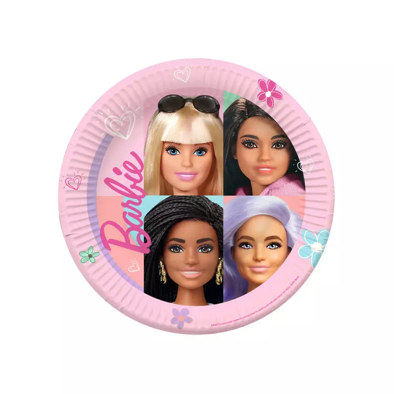 Barbie plates 23 cm - x8
