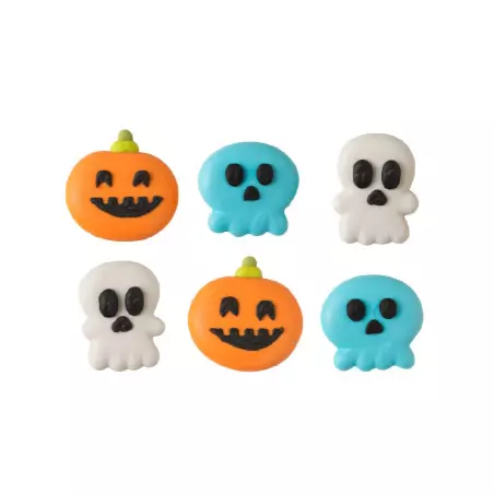 Décorations en sucre Halloween Citrouilles et fantomes