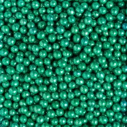 Green metallic sugar beads 100g