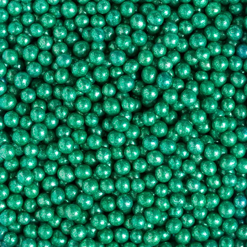 Perles en sucre vertes métallisées 100g - Planète Gateau