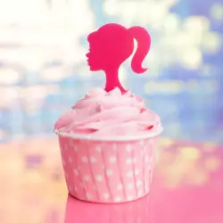 Cake topper Barbie pour cupcakes x6