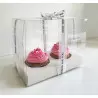Boite à cupcakes transparente avec ruban