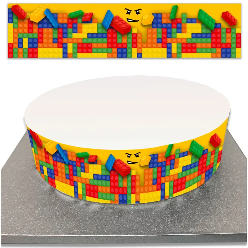 Contour de Gâteau en sucre briques de LEGO 3 bandes de sucre 6,5cm de haut
