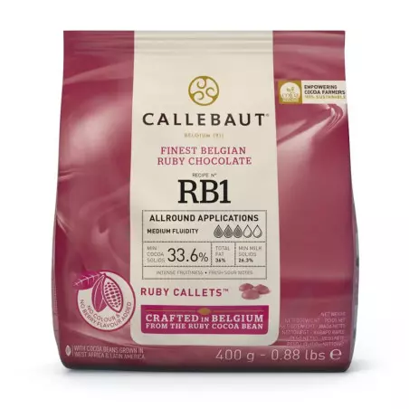 Chocolat Ruby 33,6 % de Callebaut RB1 400g