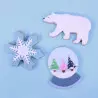 North Pole cookie cutters: snowflake, bear and snowball