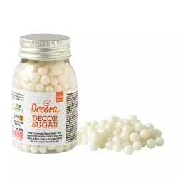 Large shiny white sugar pearls 100g