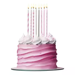 Velas de cumpleaños mezcla rosa 13 cm x8