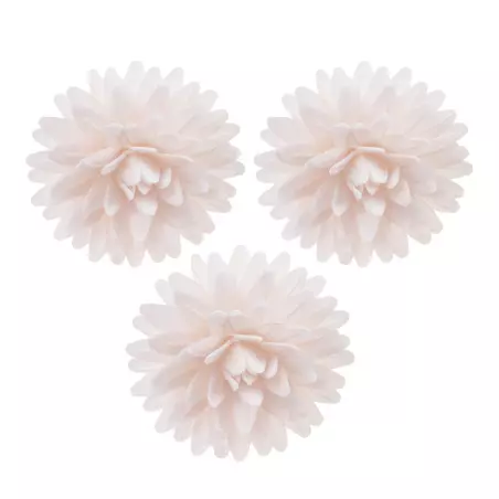 Fleurs pompons blanches en azyme 4,5 cm x12