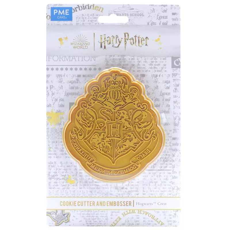 Cortador de galletas y repujador del escudo de Hogwarts de Harry potter