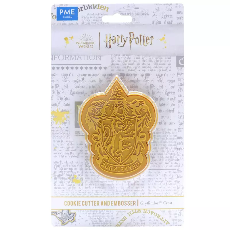 Cortador y repujador de galletas con el escudo de Gryffindor de Harry Potter