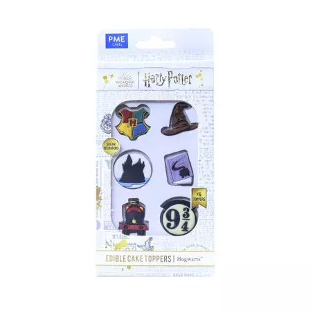Décorations comestibles symboles Hogwarts Harry Potter x6