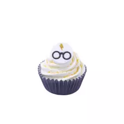 Logotipo de Harry Potter, gafas y cicatriz decoraciones comestibles x6