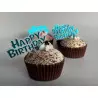 Cupcake toppers Happy Birthday or x10
