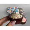 Happy birthday pink cupcake toppers x10