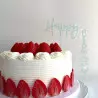 Topper Happy Birthday rosa perpendicular