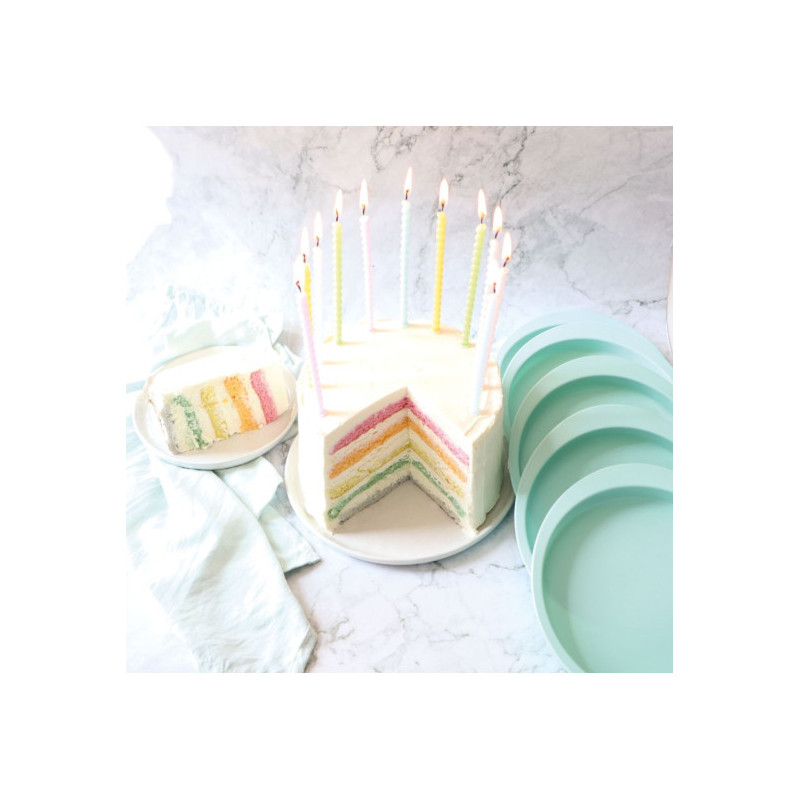 5 Moules Silicone Layer Cake ScrapCooking Ø18cm - Pour Gâteaux à étages Et Anniversaire