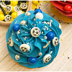 Happy sprinkles Football blue white and silver 90g