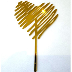 Topper heart sketch gold color