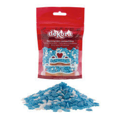 Estrellas y confeti de azúcar azul y blanco 100 g