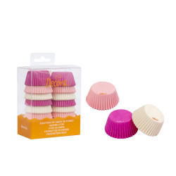 Mini caissettes à cupcakes blanches , rose et fuchsia x200