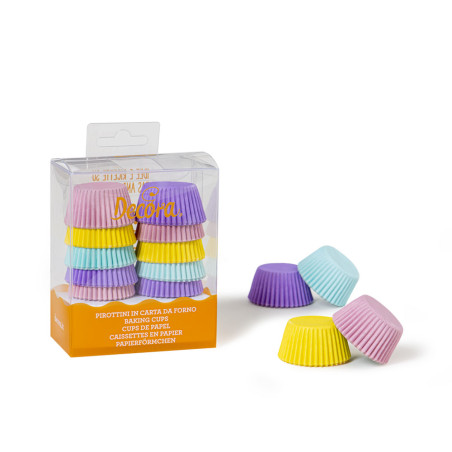 Mini moldes para magdalenas en colores pastel surtidos x200