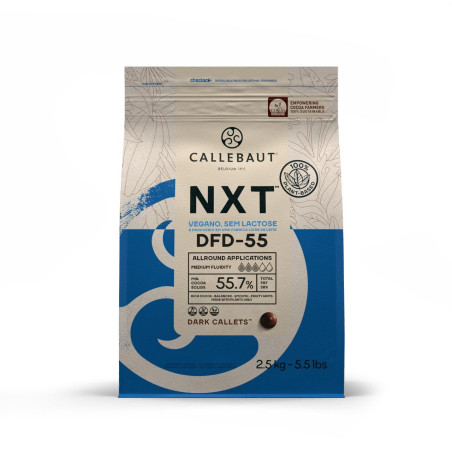 Chocolat de couverture noir NXT 100% Vegan de Callebaut 2,5 kg