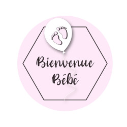 Personalized edible disks welcome drink baby girl x15